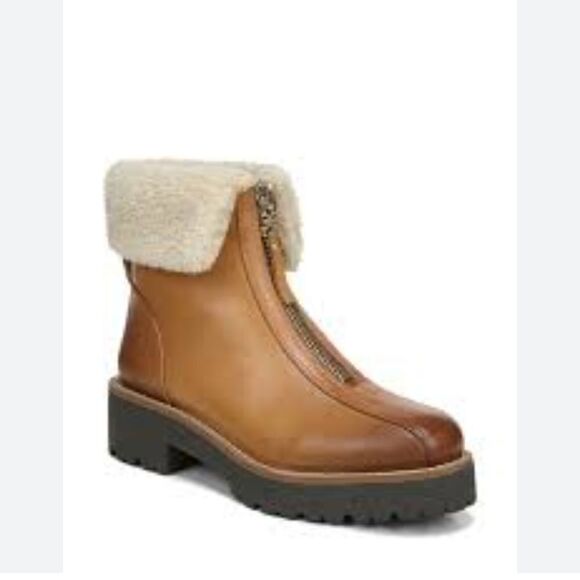 Sam Edelman Sherpa zip leather booties - Picture 1 of 8